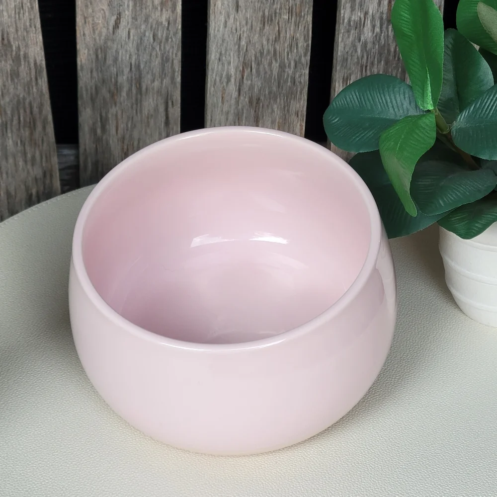 Ikea FARGKLAR pink dipped ceramic bowl